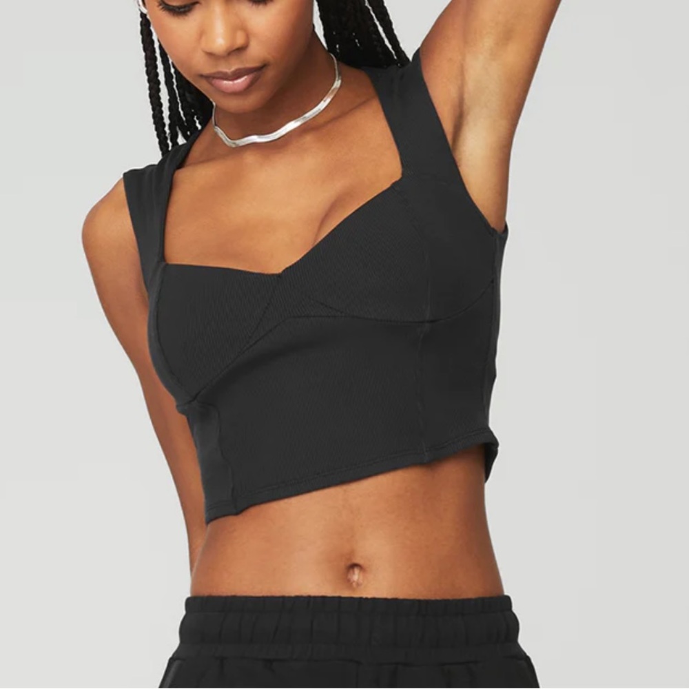 Alo Ribbed Sweetheart Top
